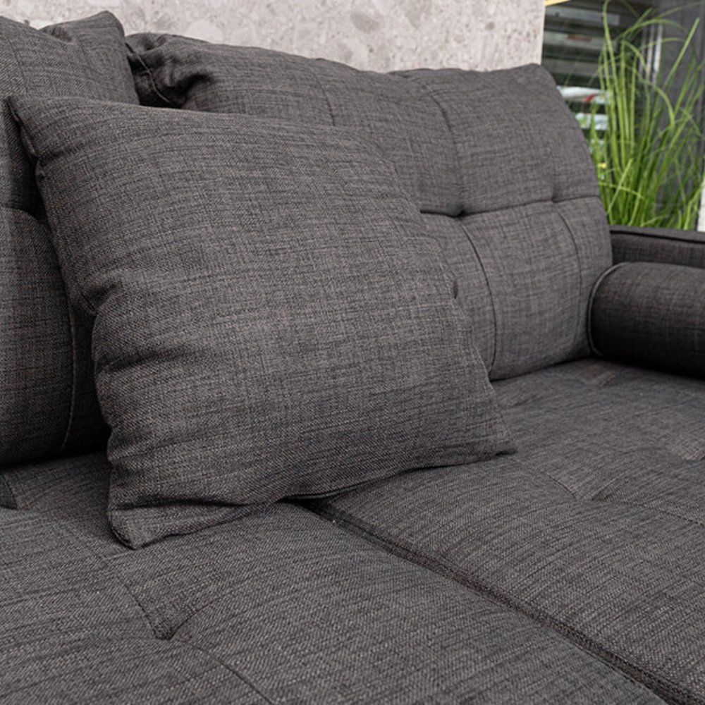 Home Deluxe Sofa ROM mit Hocker & Stauraum - Grau