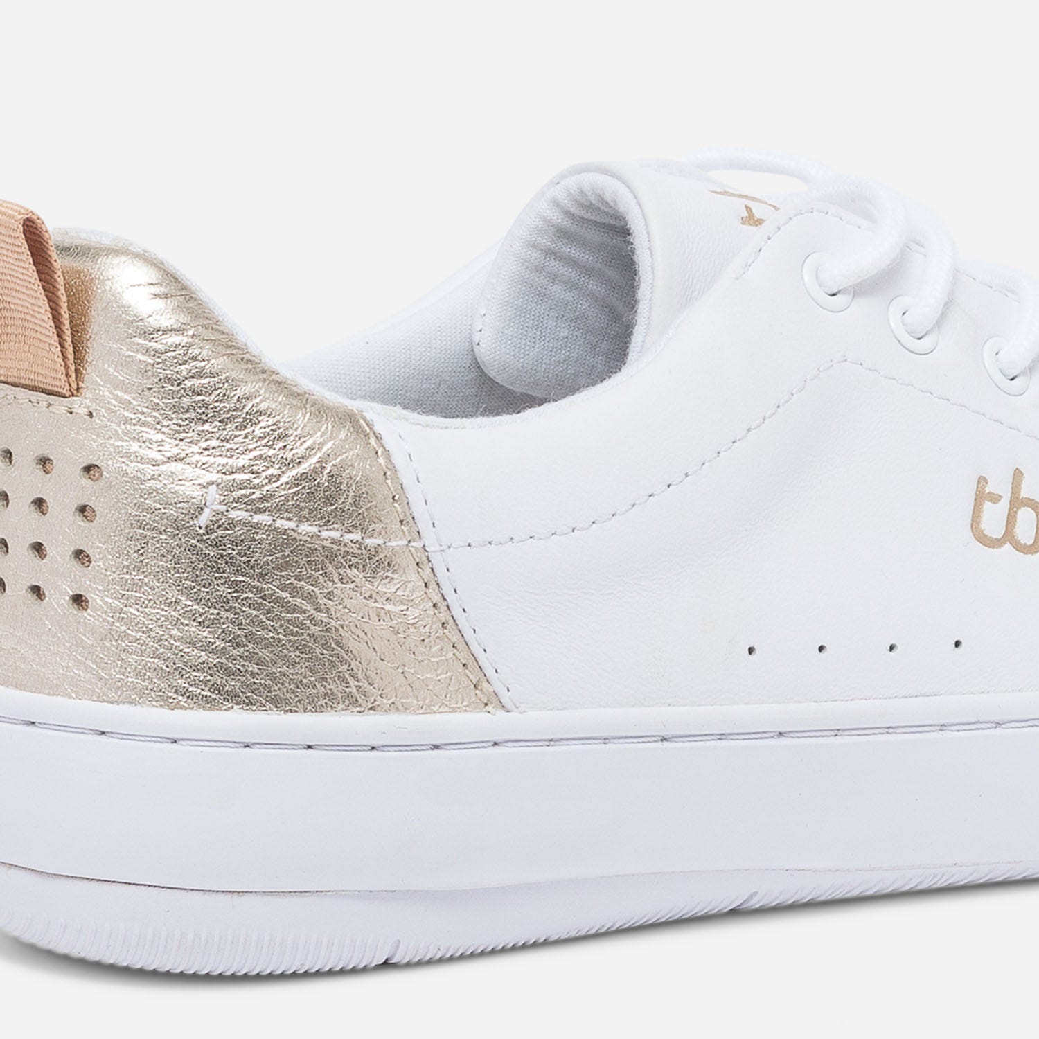 Tennis TBS blanche et or en cuir