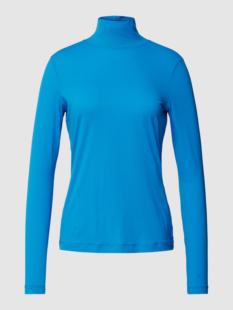 Longsleeve mit Stehkragen in royalblau