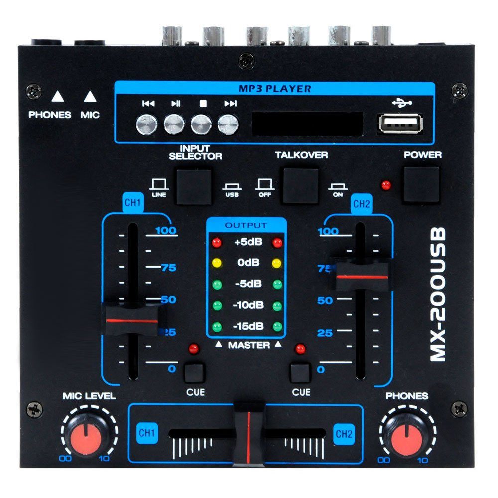 etc-shop Mischverstärker (DJ Mischpult Party Musikanlage Mixer USB/MP3 Crossfading)