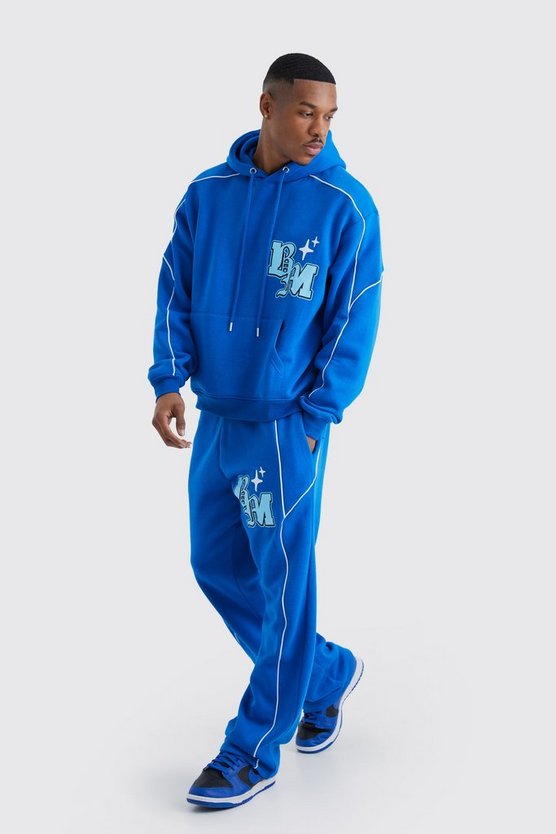 Kastiger Oversize Trainingsanzug mit Print