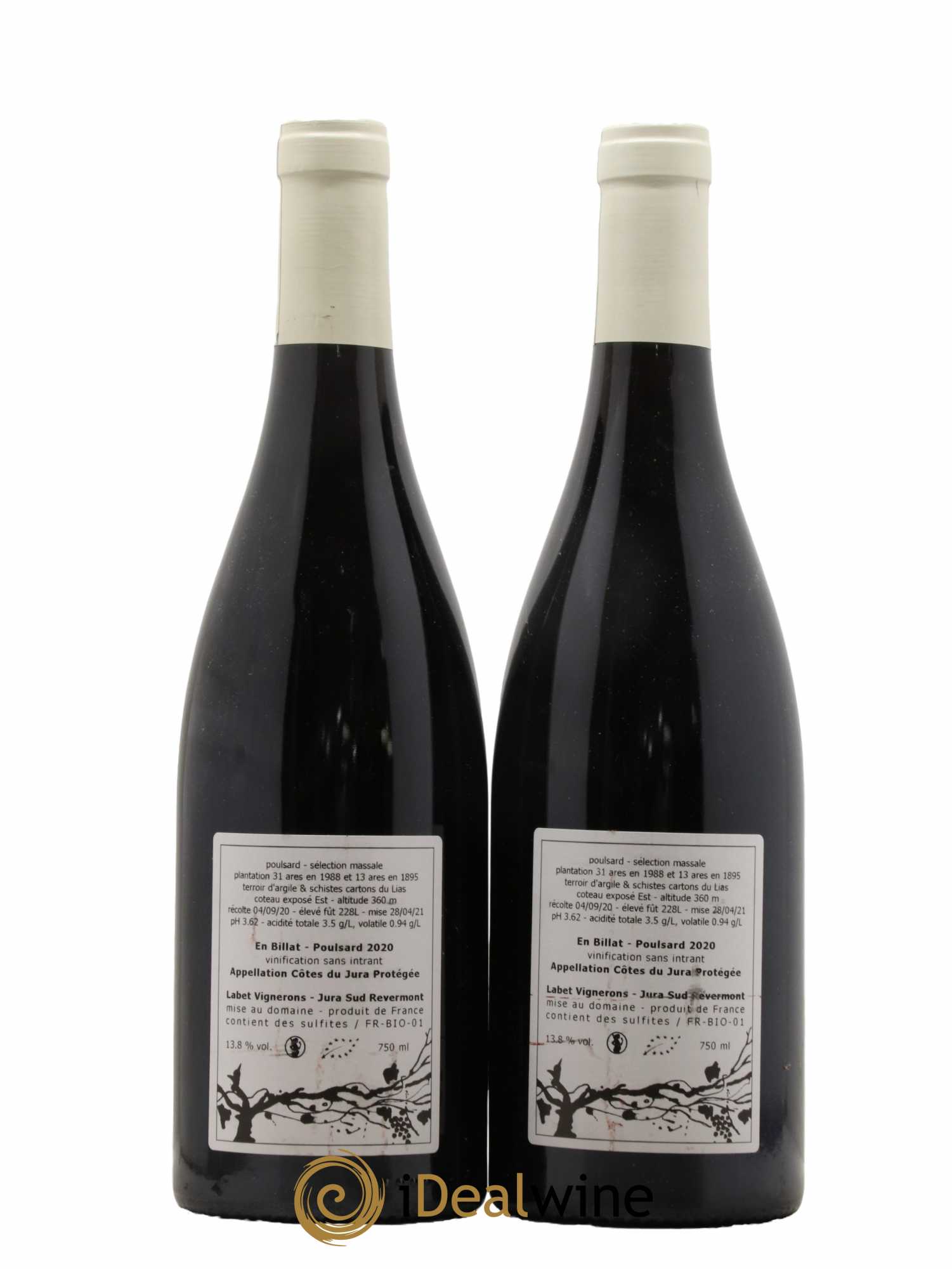 Côtes du Jura Poulsard En Billat Labet (Domaine)  2020 - Lot de 2 Bouteilles