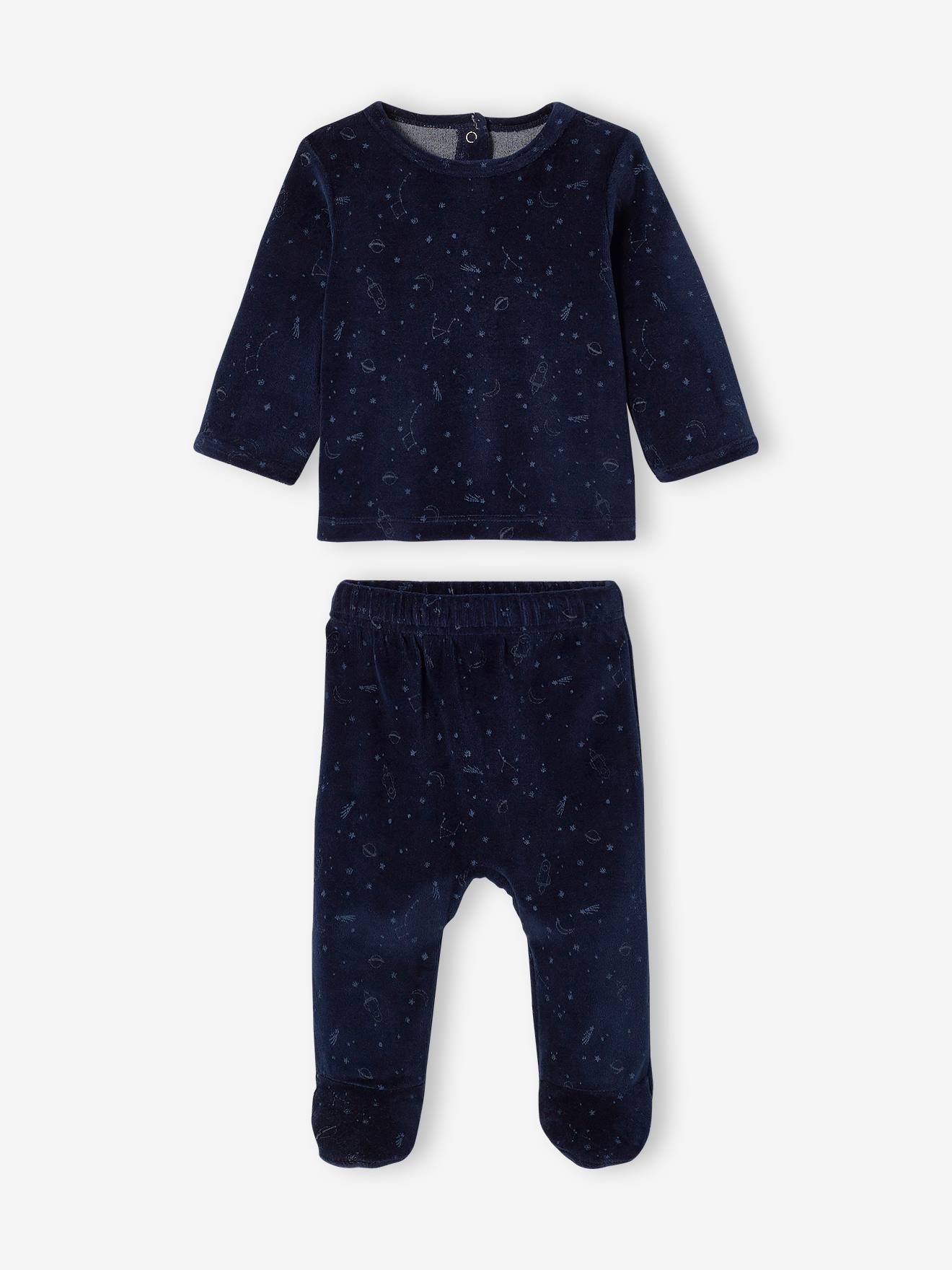 Vertbaudet 2er-Pack Jungen Baby Schlafanzüge, Oeko-Tex - pack nachtblau