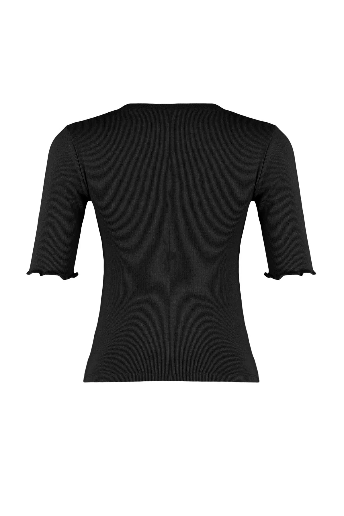 Trendyol Collection  Schwarze, taillierte Stretch-Strickbluse TWOSS23BZ00025