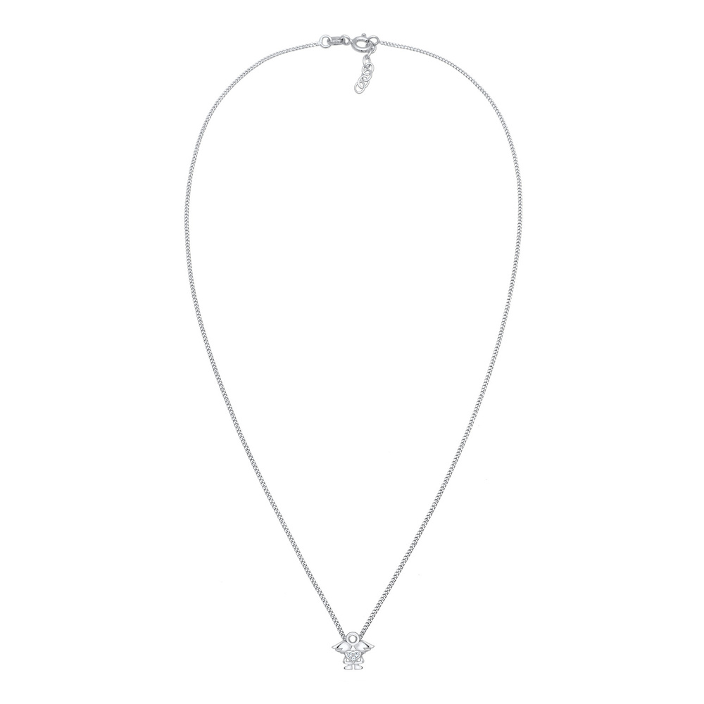 Elli Elli Collier Femme Ange avec Cristal Enfant - (925/1000) Argent collier