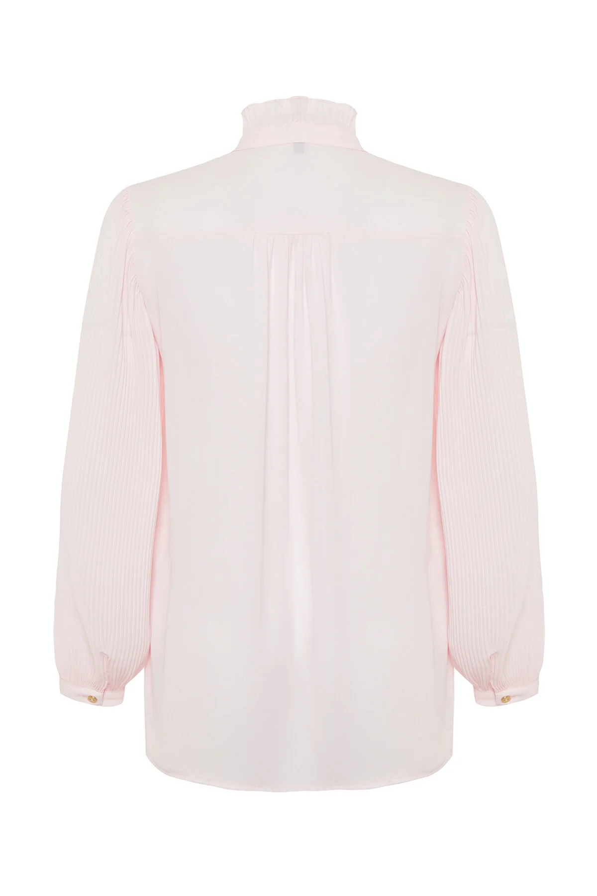Trendyol Modest  Gewebtes Hemd aus Chiffon mit Puderrüschen TCTSS24TG00014