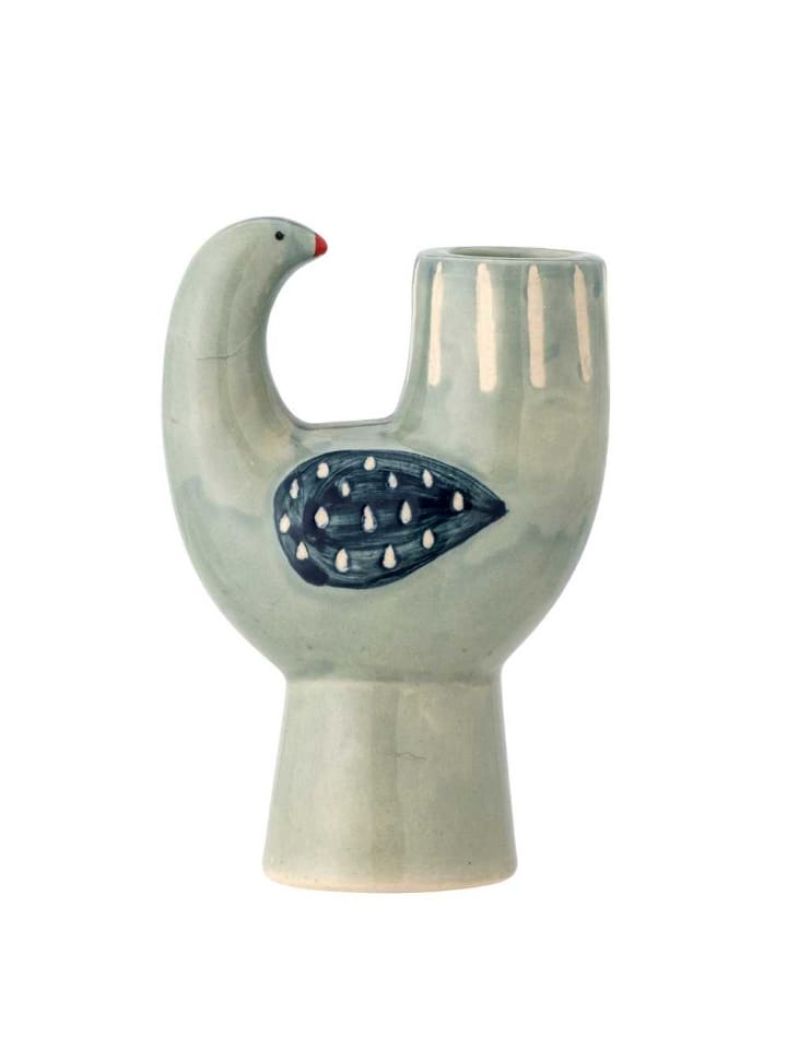 Bloomingville Kerzenhalter TRUDY Keramik Vogel Blau Grün 12x8 cm günstig kaufen onesize