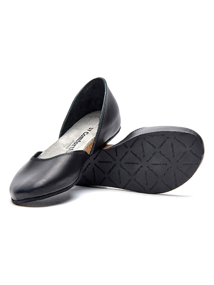 Comfortfusse Leder-Ballerinas in Schwarz günstig kaufen