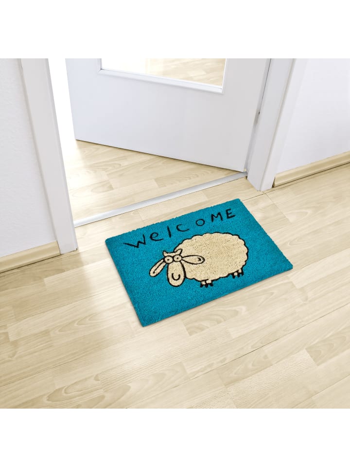 relaxdays Fußmatte Schaf in Blau - (B)60 x (T)40 cm günstig kaufen onesize