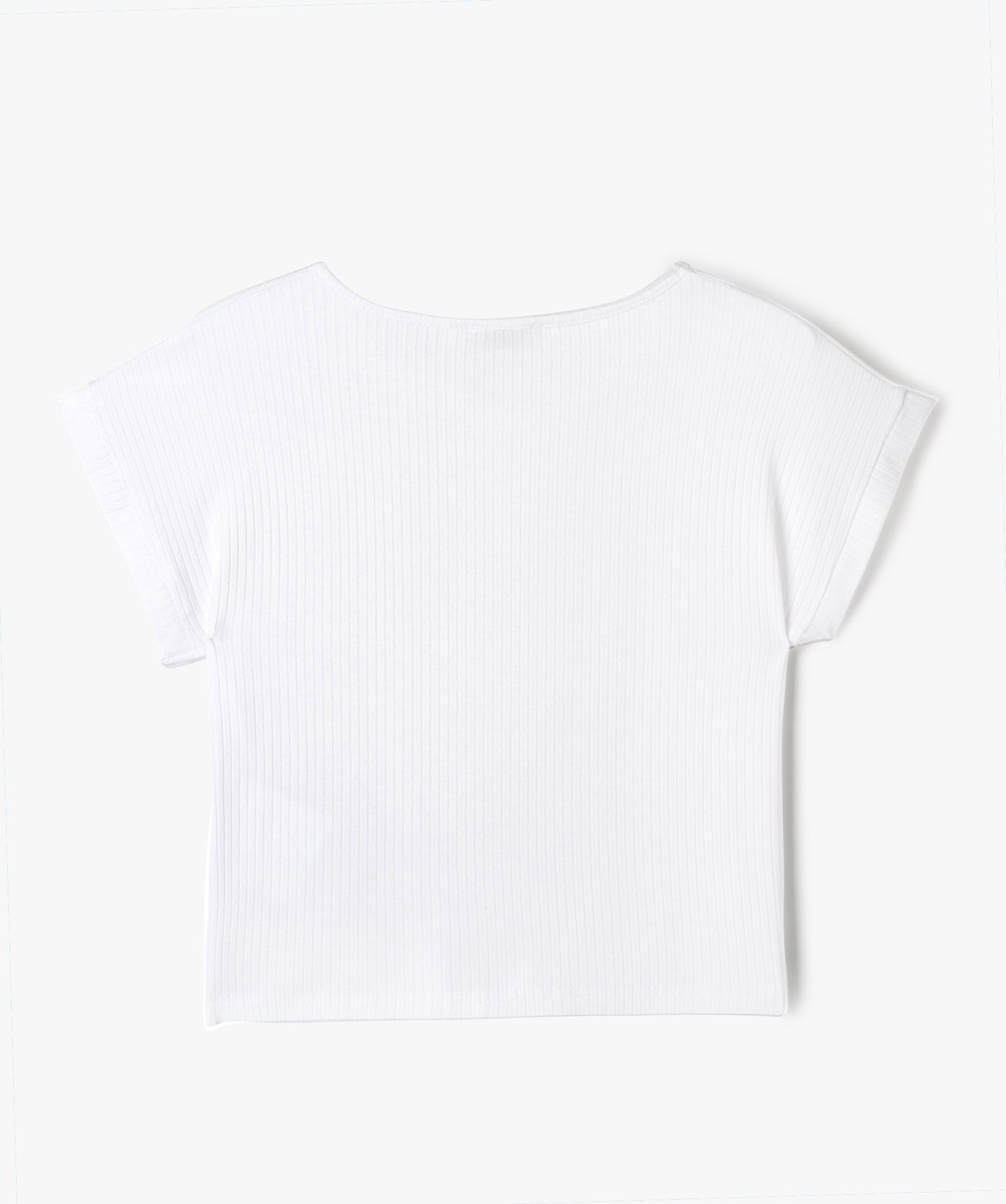 Tee-shirt à manches courtes avec boutons fantaisie et bas n... ecru | GEMO
