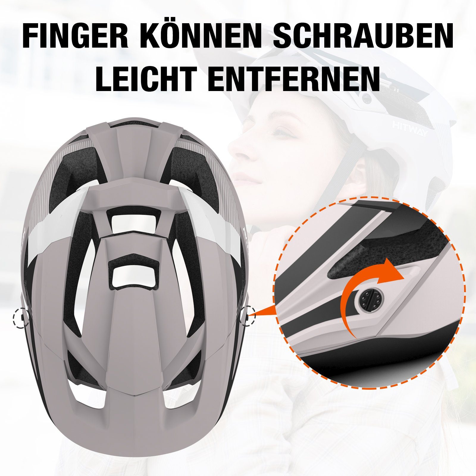 HITWAY Fahrradhelm TK6, Radhelm FahrradHelm für Pendeln SportHelm 58-61CM