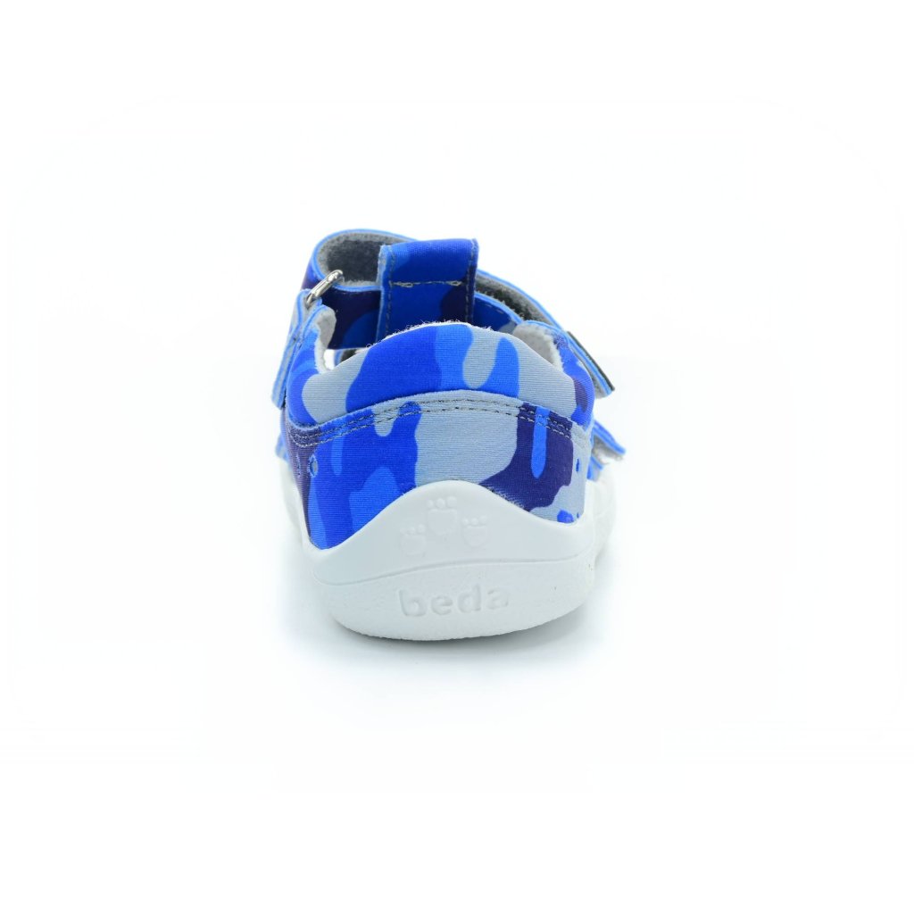 Beda Blue Military Barfußsandalen Klett (BF 0001 / SD / W / NP)