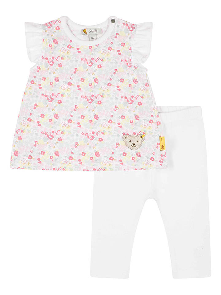 Steiff 2tlg. Outfit in Weiß/ Pink günstig kaufen