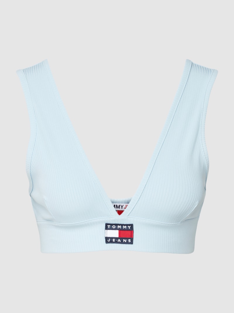 Bustier in Ripp-Optik in hellblau