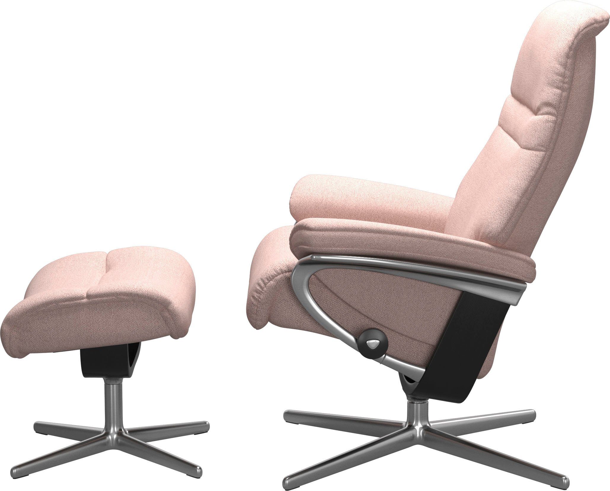 Stressless® Relaxsessel Sunrise (Set, Relaxsessel mit Hocker), mit Hocker, mit Cross Base, Größe S, M & L, Holzakzent Schwarz