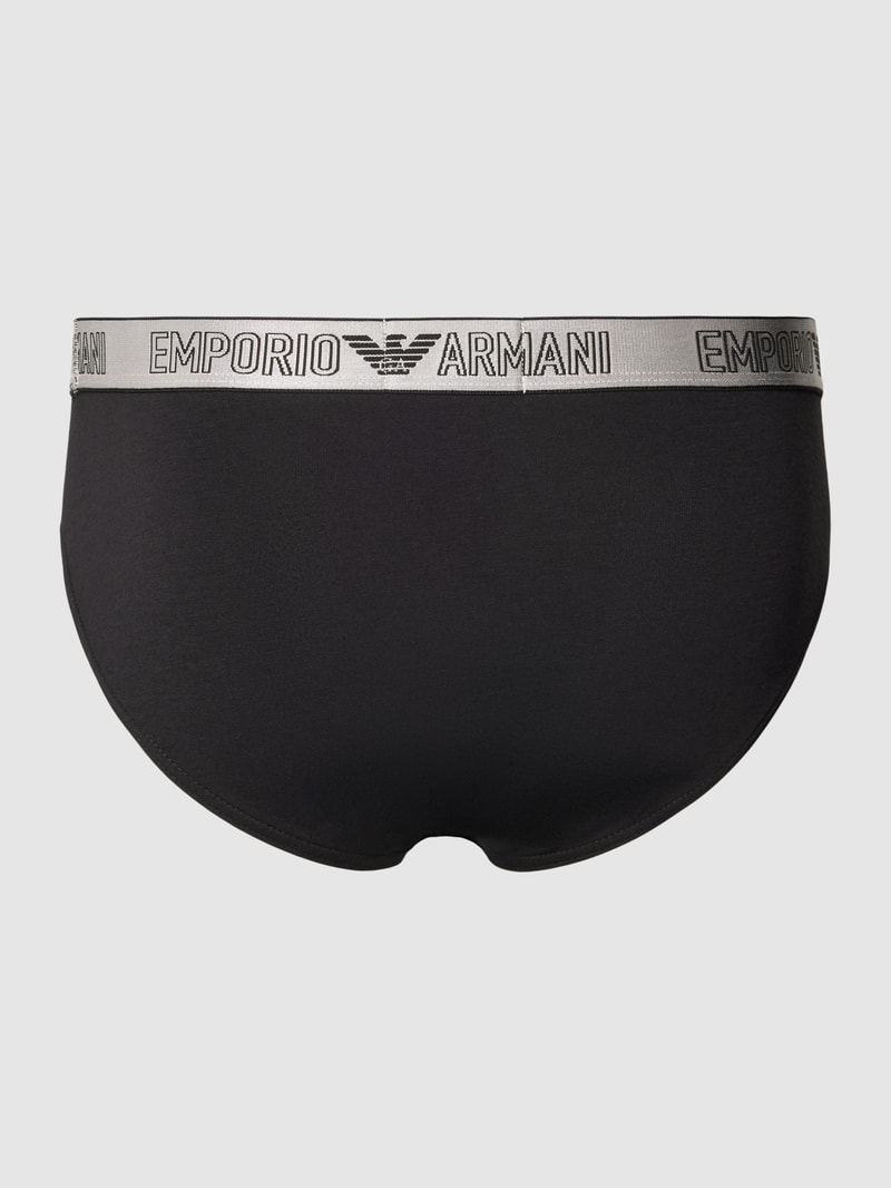 Slip mit Label-Bund Modell 'SILVER CHRISTMAS' im 2er-Pack in schwarz