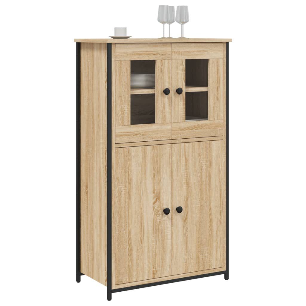 vidaXL Anrichte Highboard Sonoma-Eiche 62x32x106,5 cm Holzwerkstoff Glas Vitrine