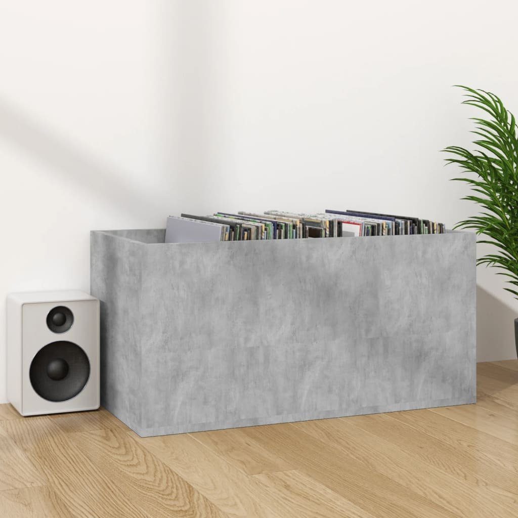 vidaXL Aufbewahrungsbox Schallplatten-Aufbewahrungsbox Betongrau 71x34x36 cm (1 St)