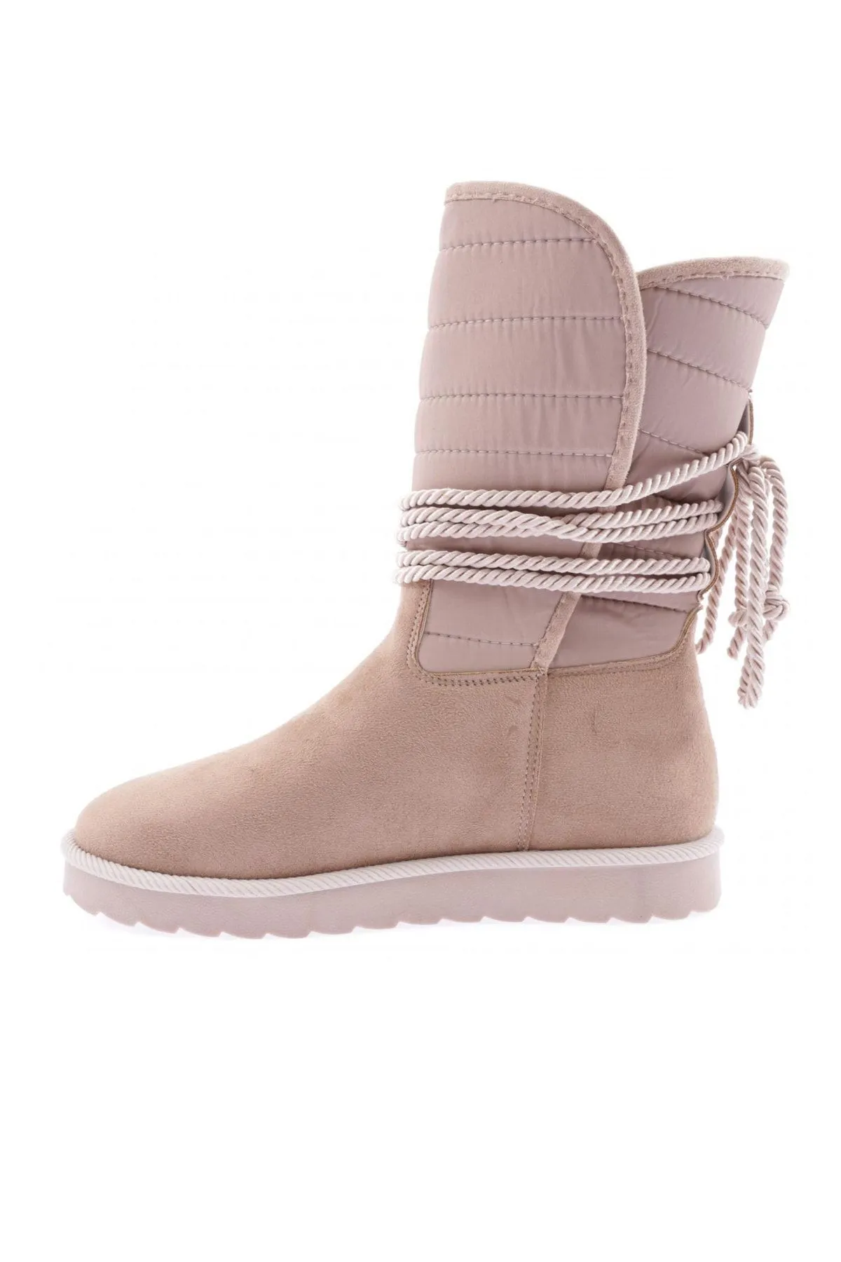 DGN  Pm375-k706-22k Fallschirmstiefel aus Nerz-Wildleder für Damen - Seildetails