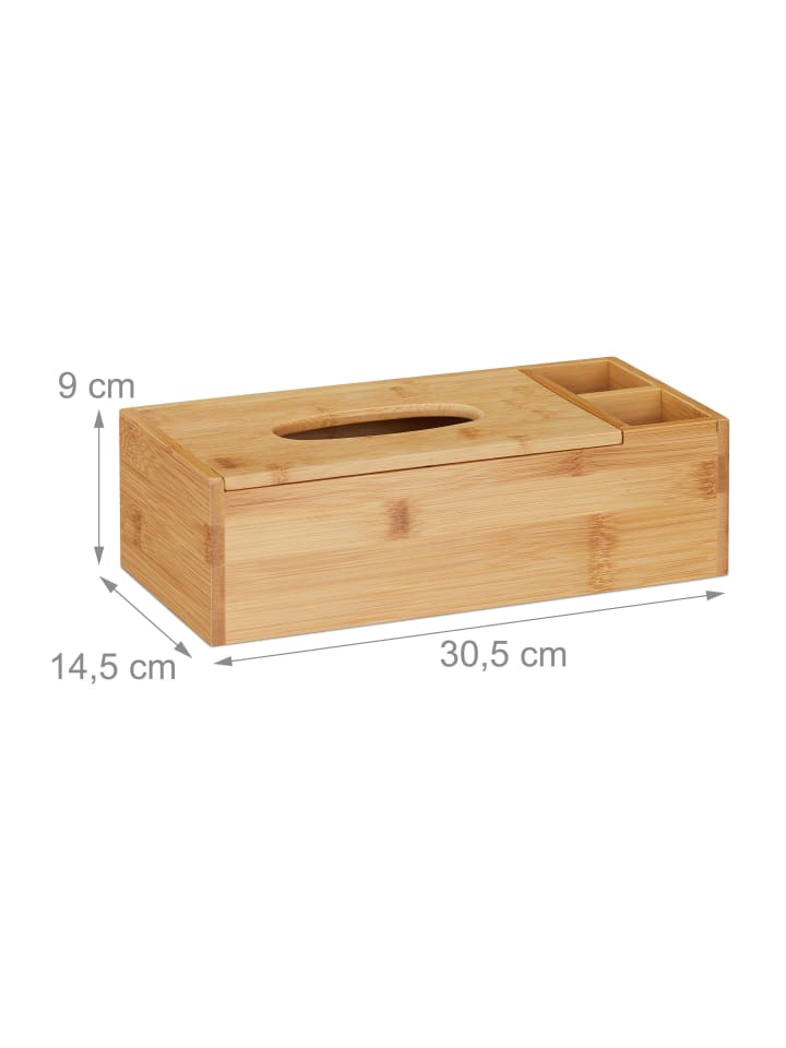 relaxdays Tuchspender in Natur - (B)30,5x (H)9 x (T)14,5 cm günstig kaufen onesize