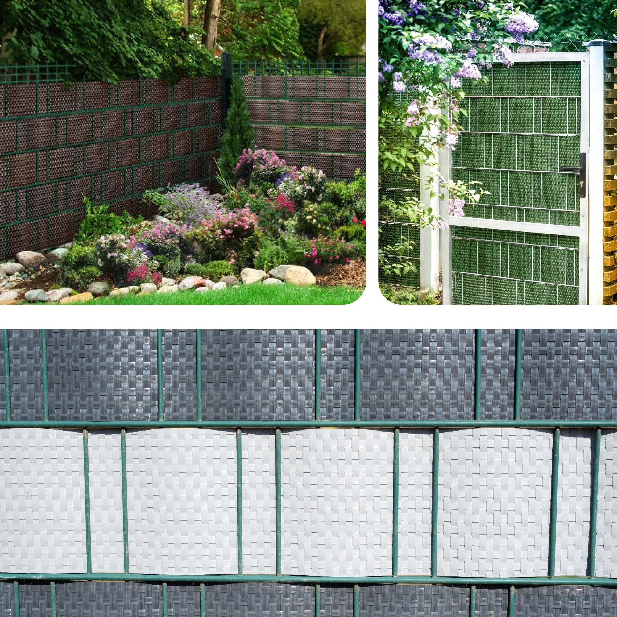 Jardinion Sichtschutzstreifen, (Sichtschutzstreifen, Doppelstabmattenzaun Sichtschutz, 1-St), aus Polyrattan, Wetterfest