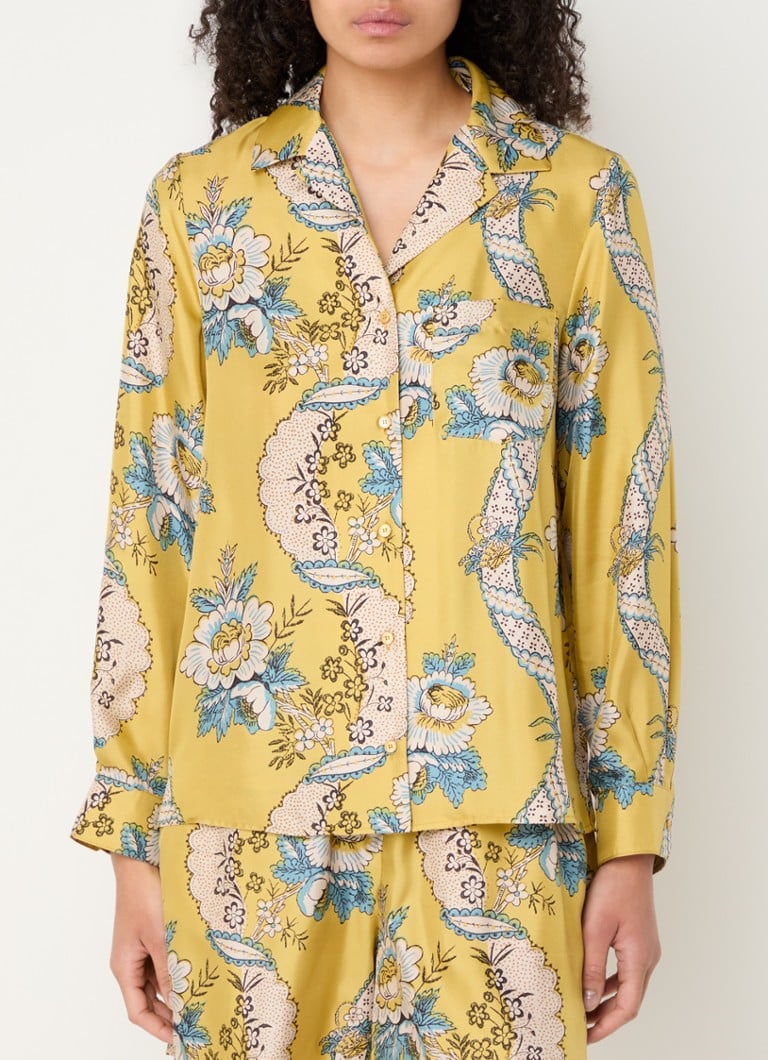 Μεταξωτή μπλούζα MaxMara Onica με φλοράλ τύπωμα