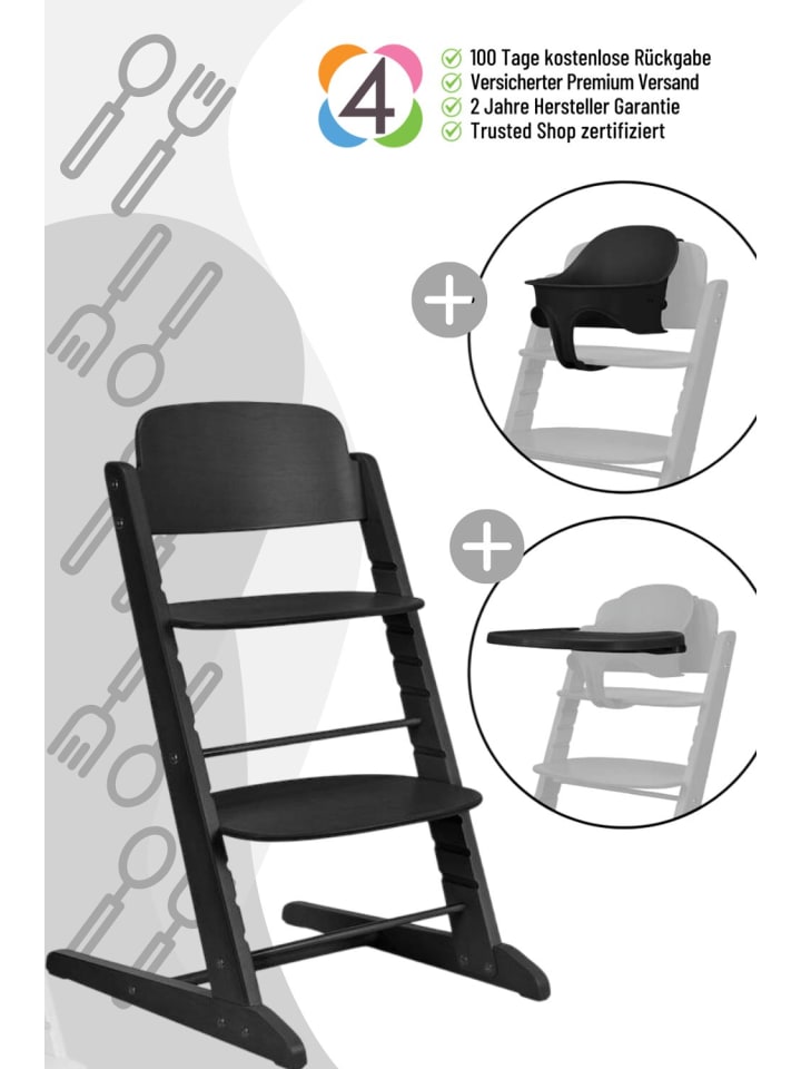 Cybex Cybex Iris 3-in-1 Hochstuhl mit Baby Set und Tablett - Farbe: Stunning Black günstig kaufen onesize