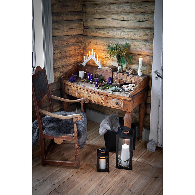 Light IT Adventsstake 7-armet, lys hvit