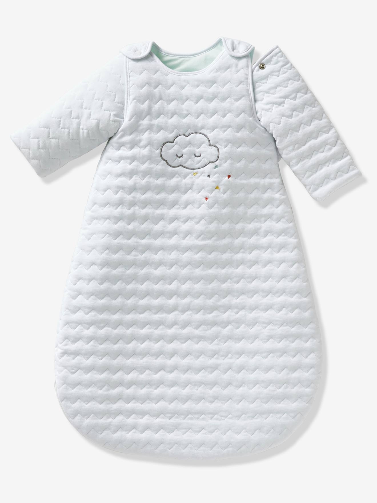 Gigoteuse matelassée Bio Collection BIO NUAGE à manches amovibles blanc