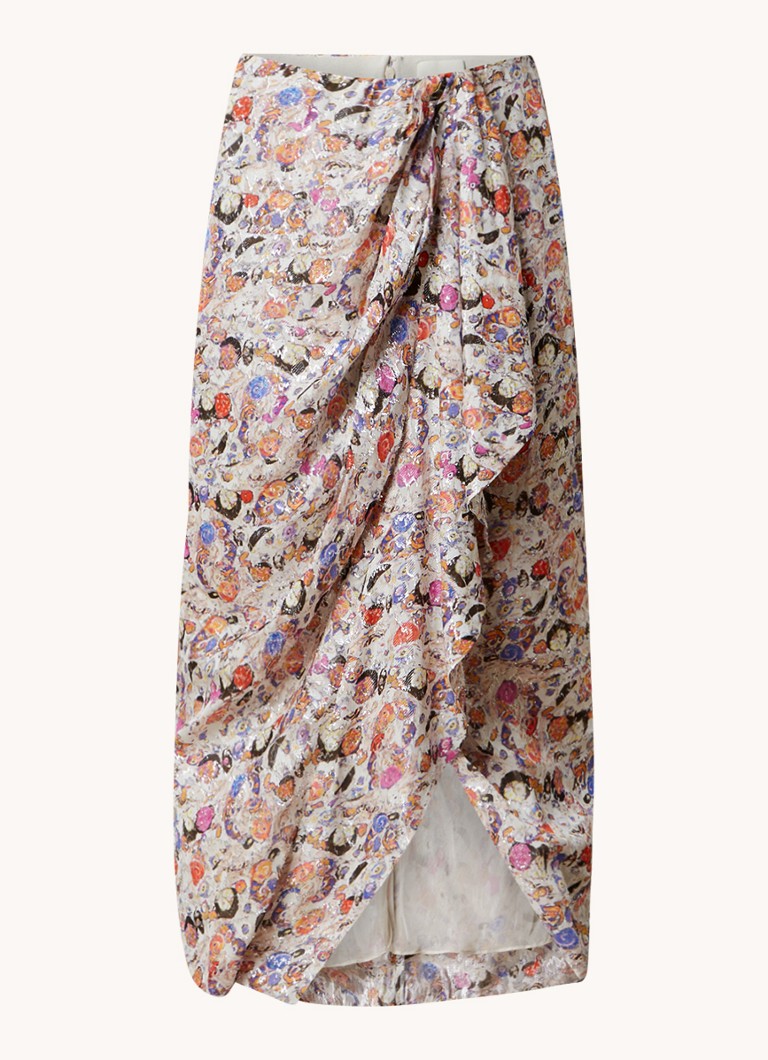 Isabel Marant  Rosalia midi rok met asymmetrische zoom en print