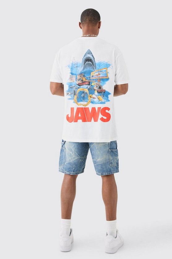Oversize T-Shirt mit lizenziertem Jaws Print