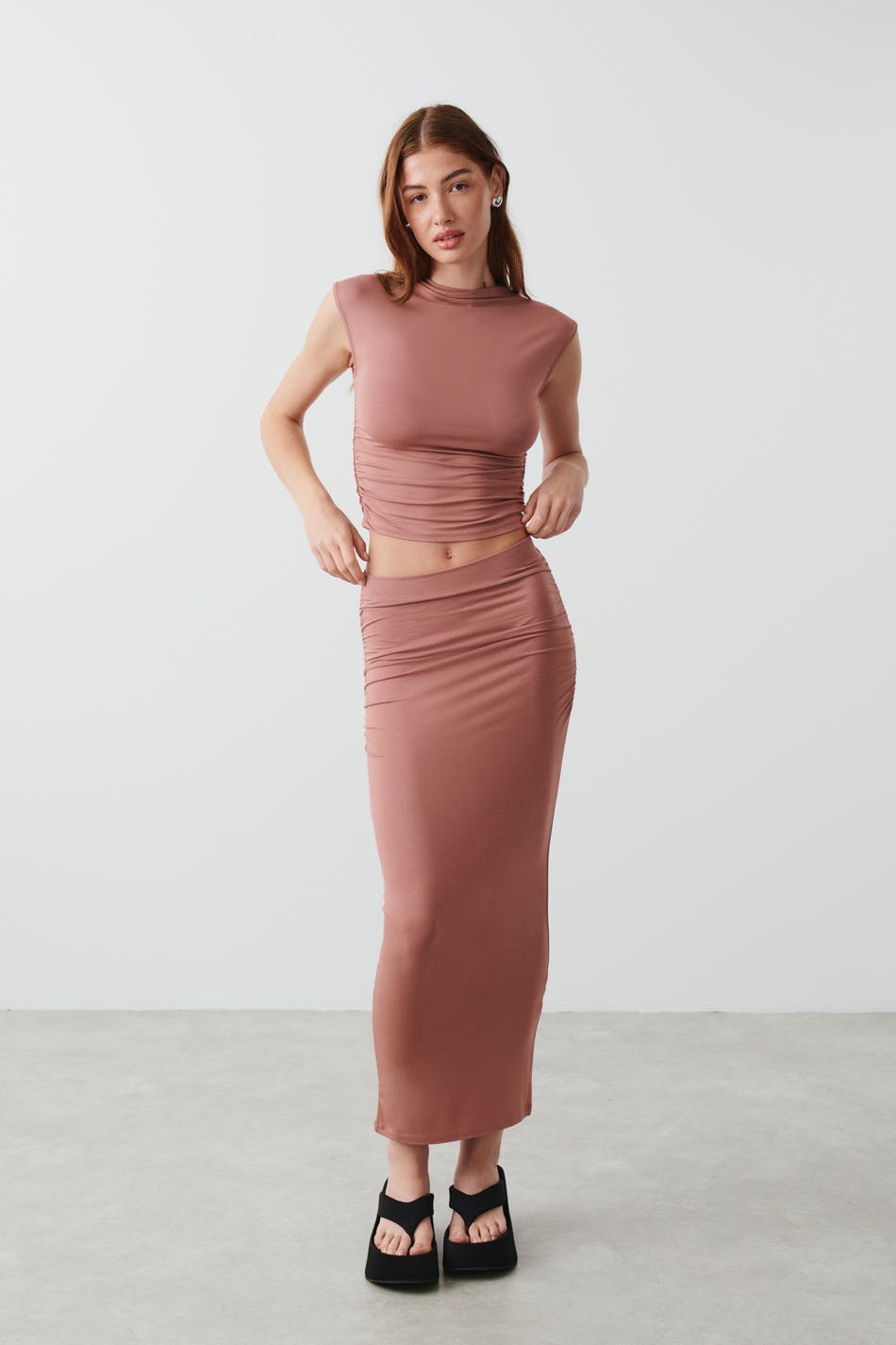 Soft touch ruched skirt