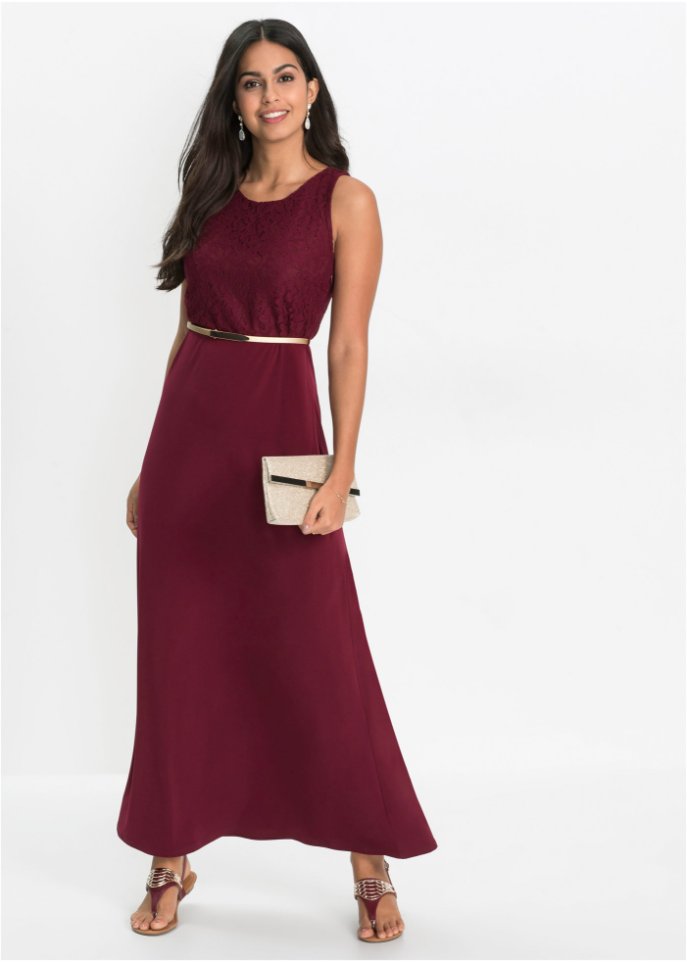 Abend-Maxikleid mit Gürtel (2-tlg.Set)