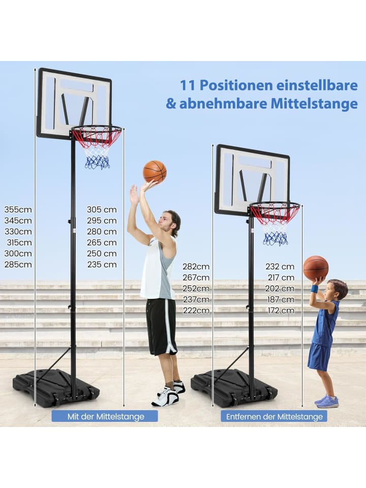 COSTWAY Basketballständer 172-305cm in Schwarz günstig kaufen onesize