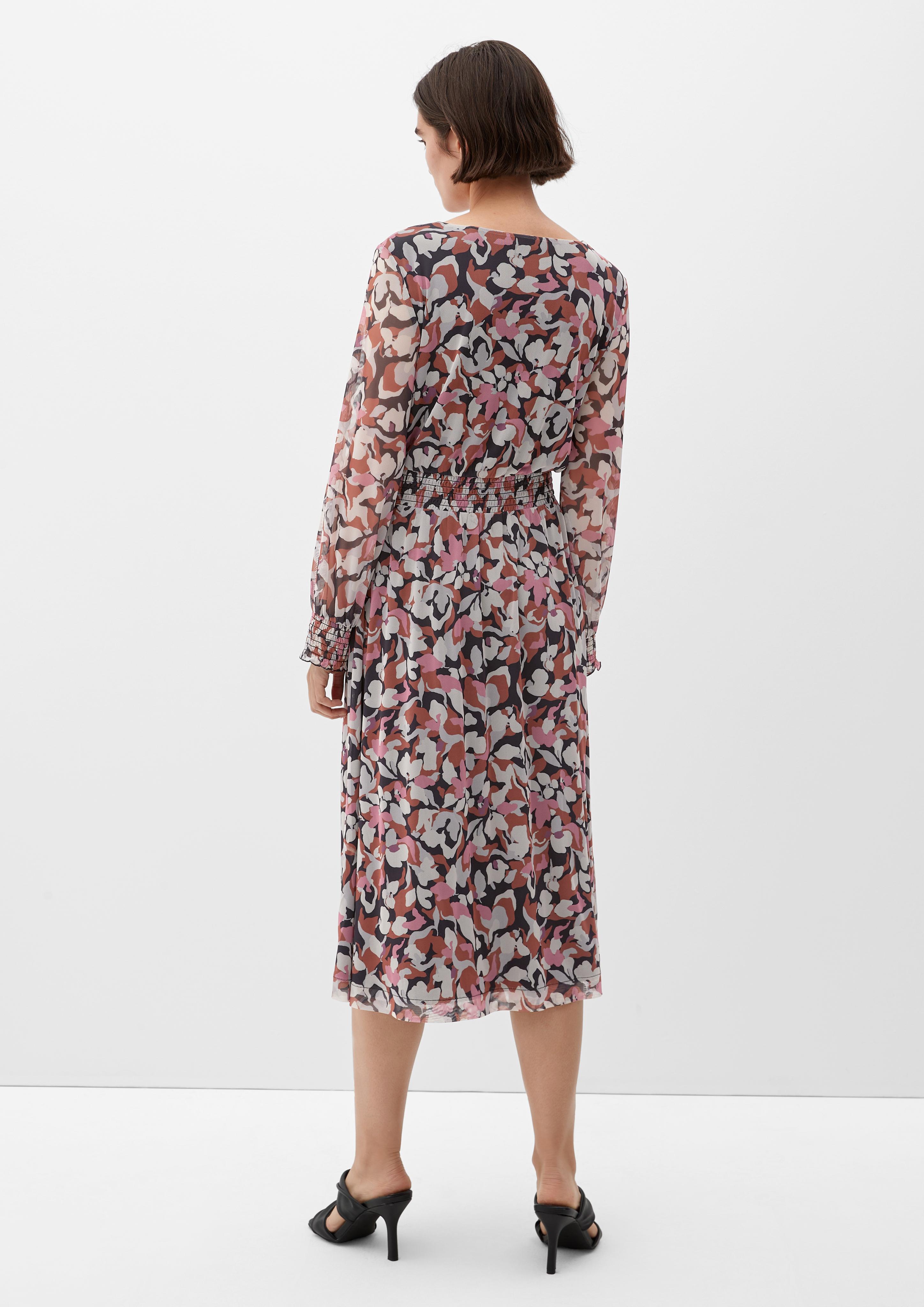 Meshkleid mit Smok-Details  2120949-99A4