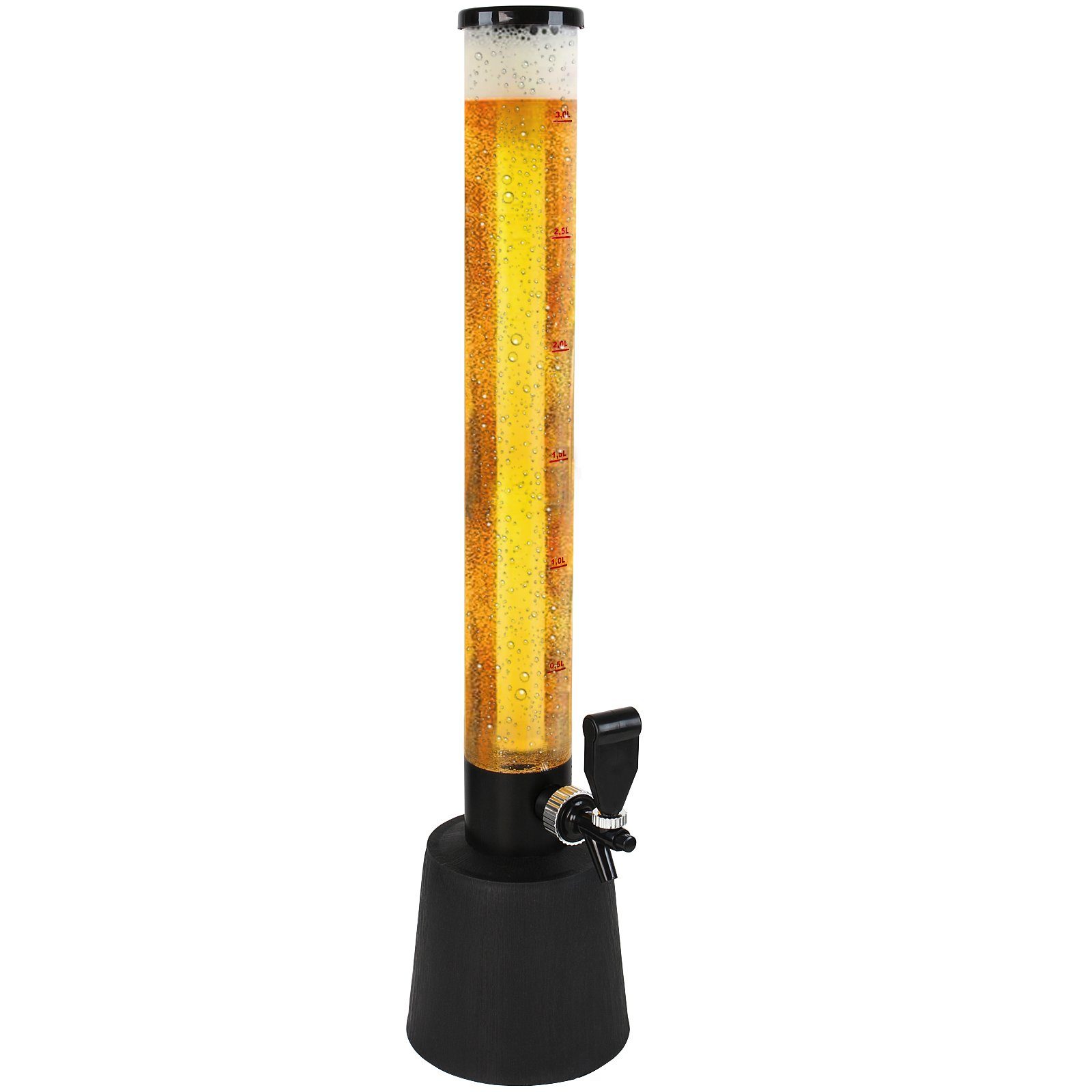 Jago Bierzapfanlage Biersäule mit Zapfhahn - 3.5L, 90cm hoch, mit Ständer, BPA-frei
