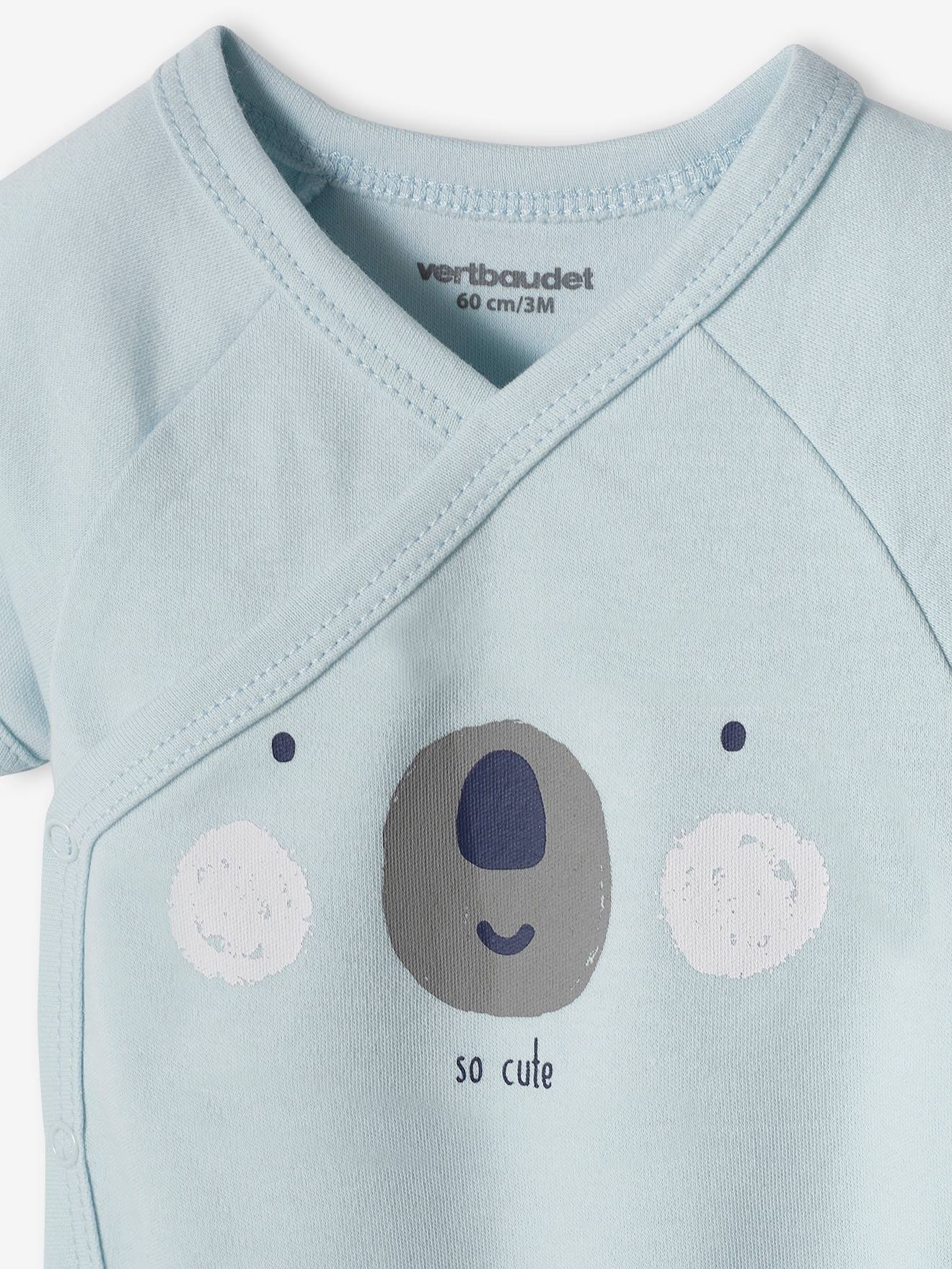 Vertbaudet 5er-Pack Baby Bodys, Öffnung vorn - hellblau