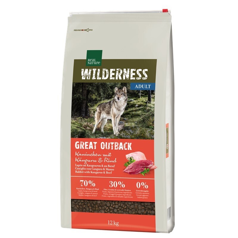 REAL NATURE Hundetrockenfutter REAL NATURE WILDERNESS Great Outback Kaninchen, Känguru & Rind 12 kg