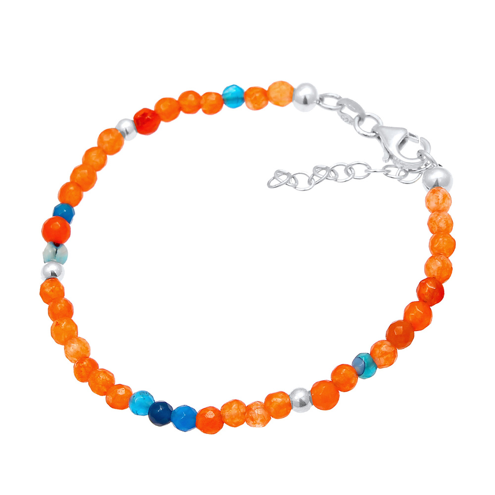 Nenalina Nenalina Bracelet Boules d'agate pour femmes, perles de plage colorées en 925/100 Bracelet