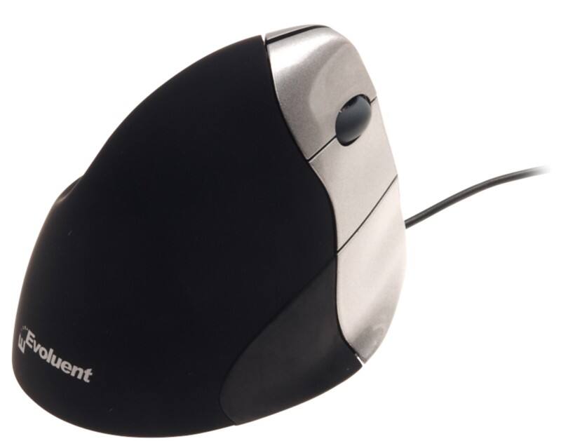 BakkerElkhuizen Kabelgebundene Vertical Optische Maus Evoluent3 Für Rechtshänder 2 m USB-A Kabel Schwarz, Silber