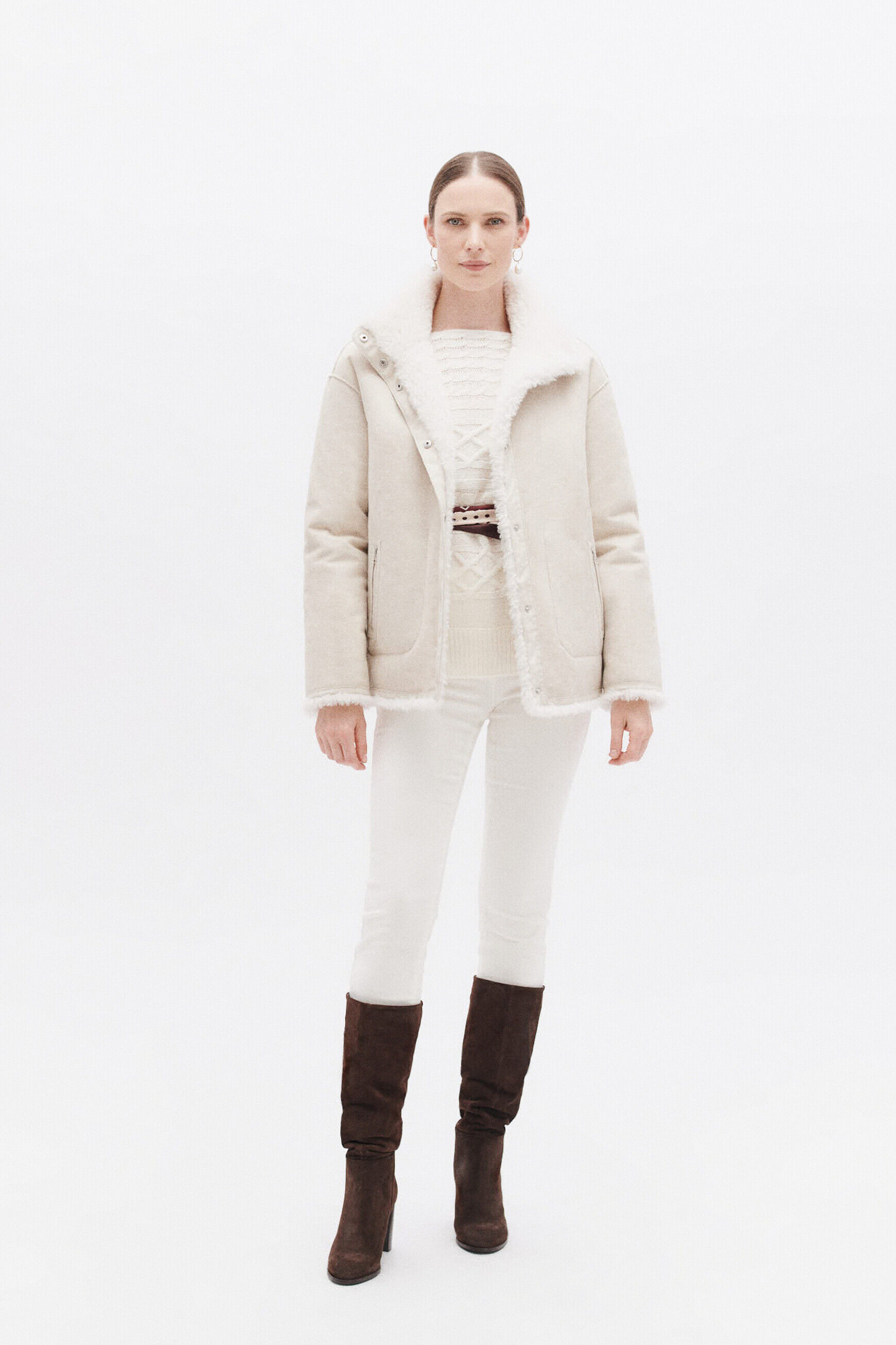 Manteau goupil ecru femme