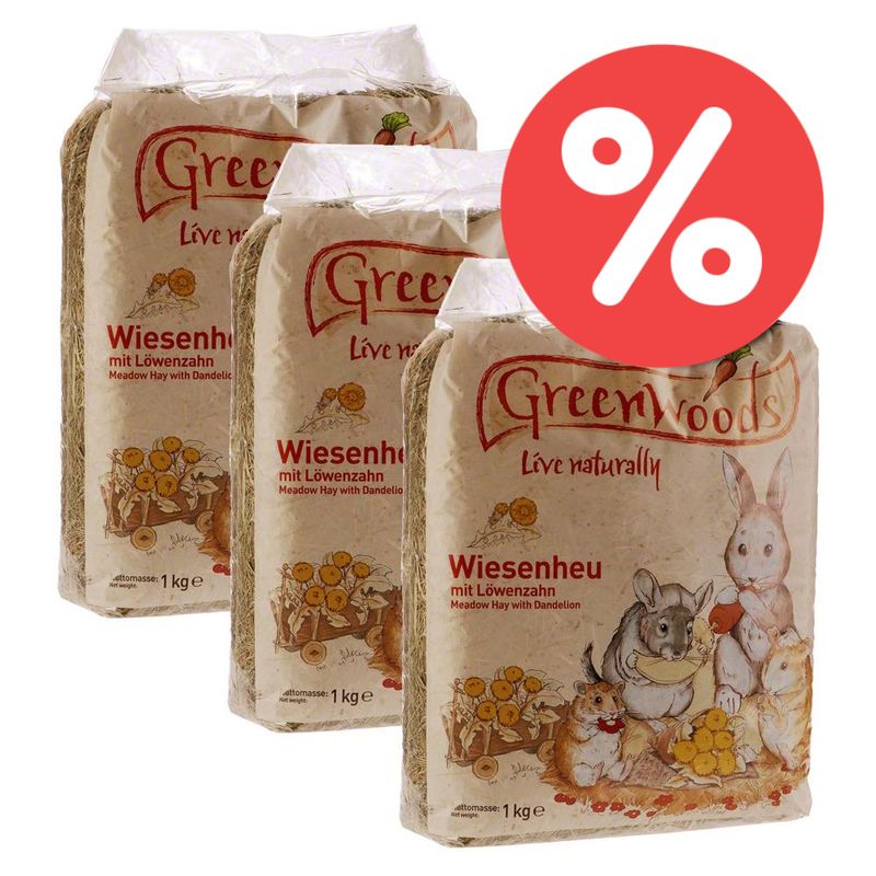 Mix-Sparpaket Greenwoods Wiesenheu 3 x 1 kg zu TOP-Preisen