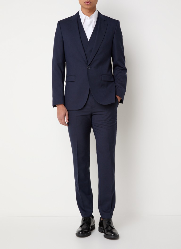 Trojdílný oblek HUGO BOSS Arti/Hesten slim fit ze směsi nové vlny