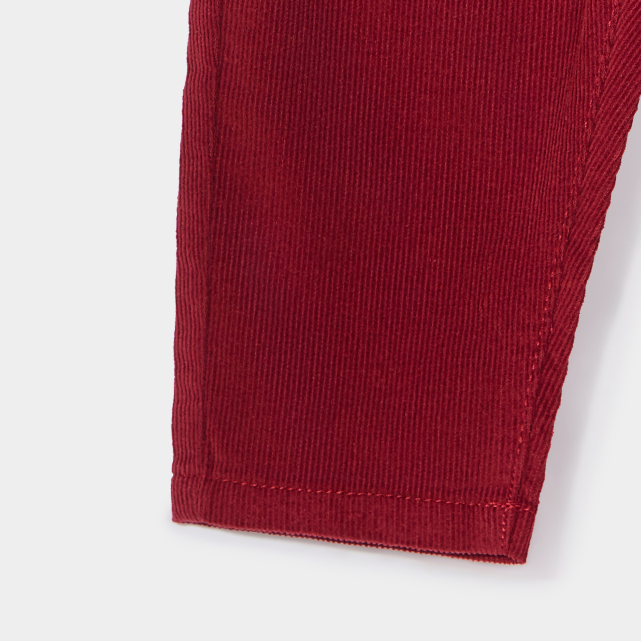 Pantalon velours 2 poches côtelé coton rouge foncé bébé garçon | La Halle
