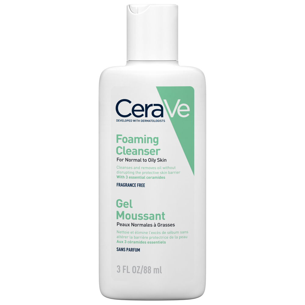 CeraVe Gel Moussant Gel Moussant visage et cou pour les peaux normales à grasses
