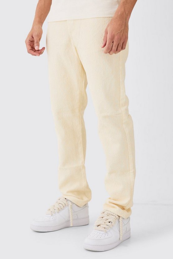 Lil Tjay Gerade Jeans mit Spitzen-Overlay