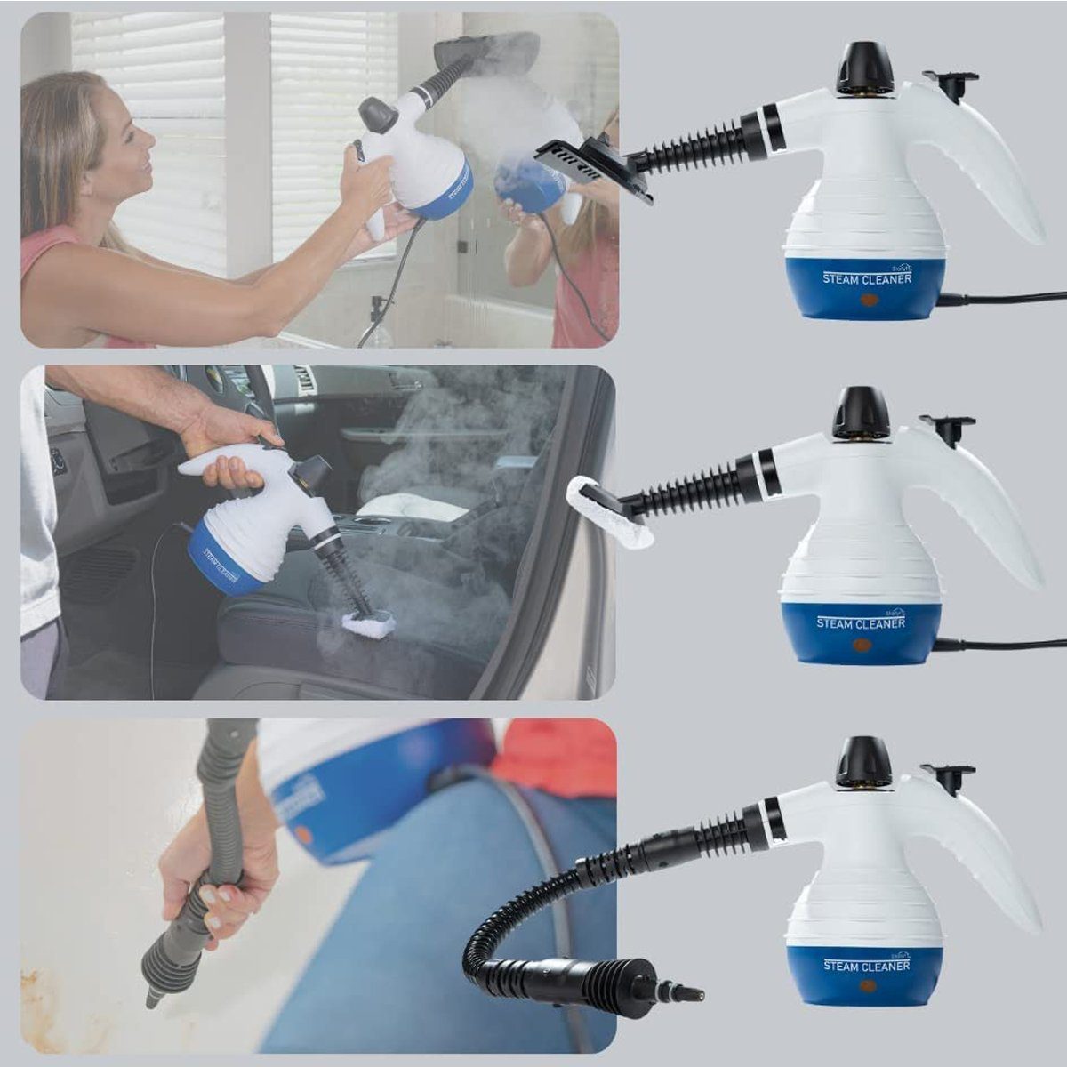 Starlyf Handdampfreiniger Steam Cleaner, 1050 W, beutellos, 2,8 bar, 250 ml, tragbarer Dampfreiniger, Dampfente