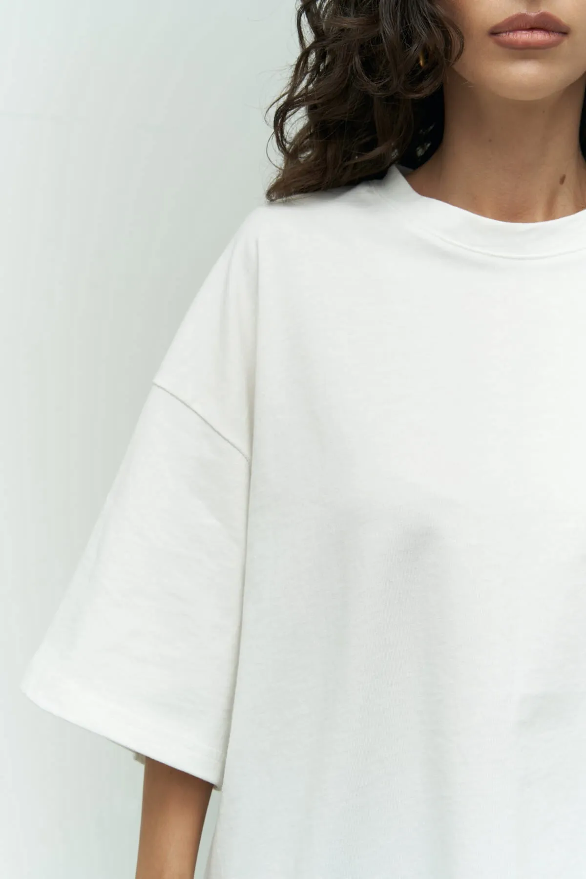 MAİ COLLECTİON  Weißes Oversize-T-Shirt „Eat Sleep“