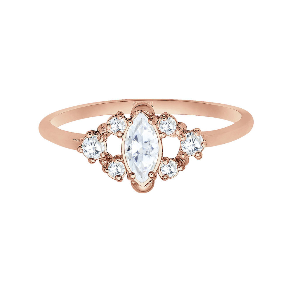 Elli Elli Bague Femme Motif Floral Ludique avec des Cristaux de Zircone en Argent Ster Bague