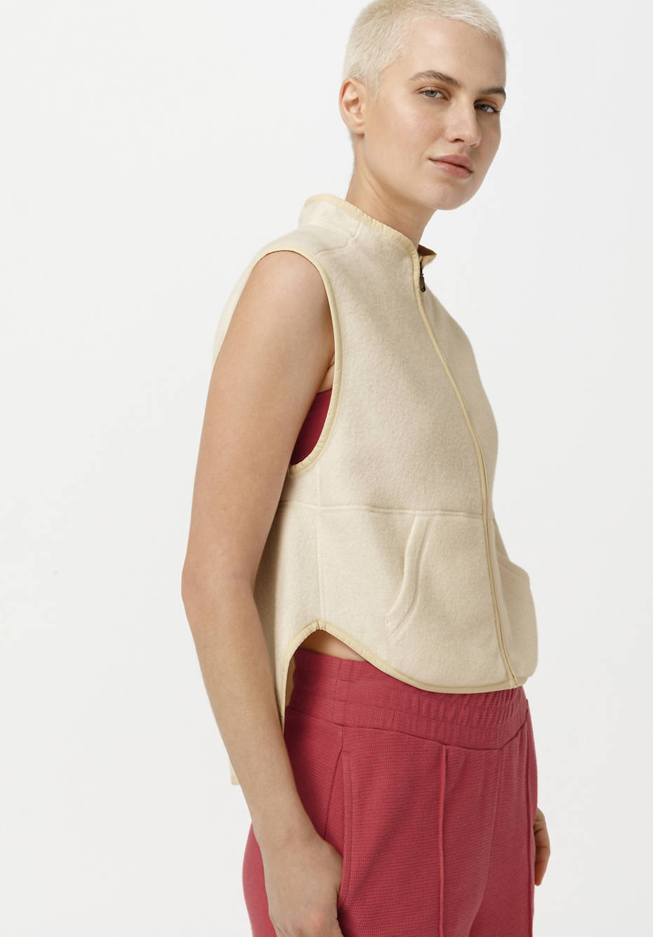Fleece-Weste aus reiner Bio-Baumwolle
